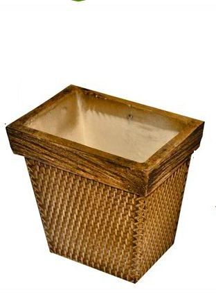VASO RATTAN PAREDE QUAD.GR
